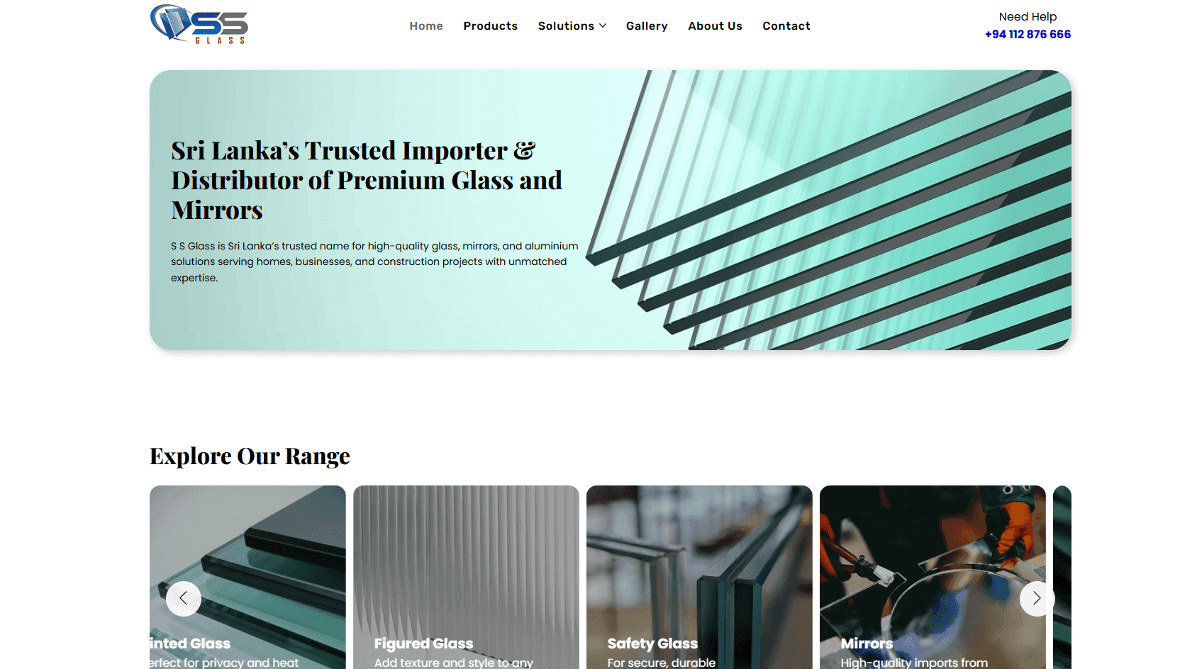 S S DeSilva – Glass Distributor Web Presence