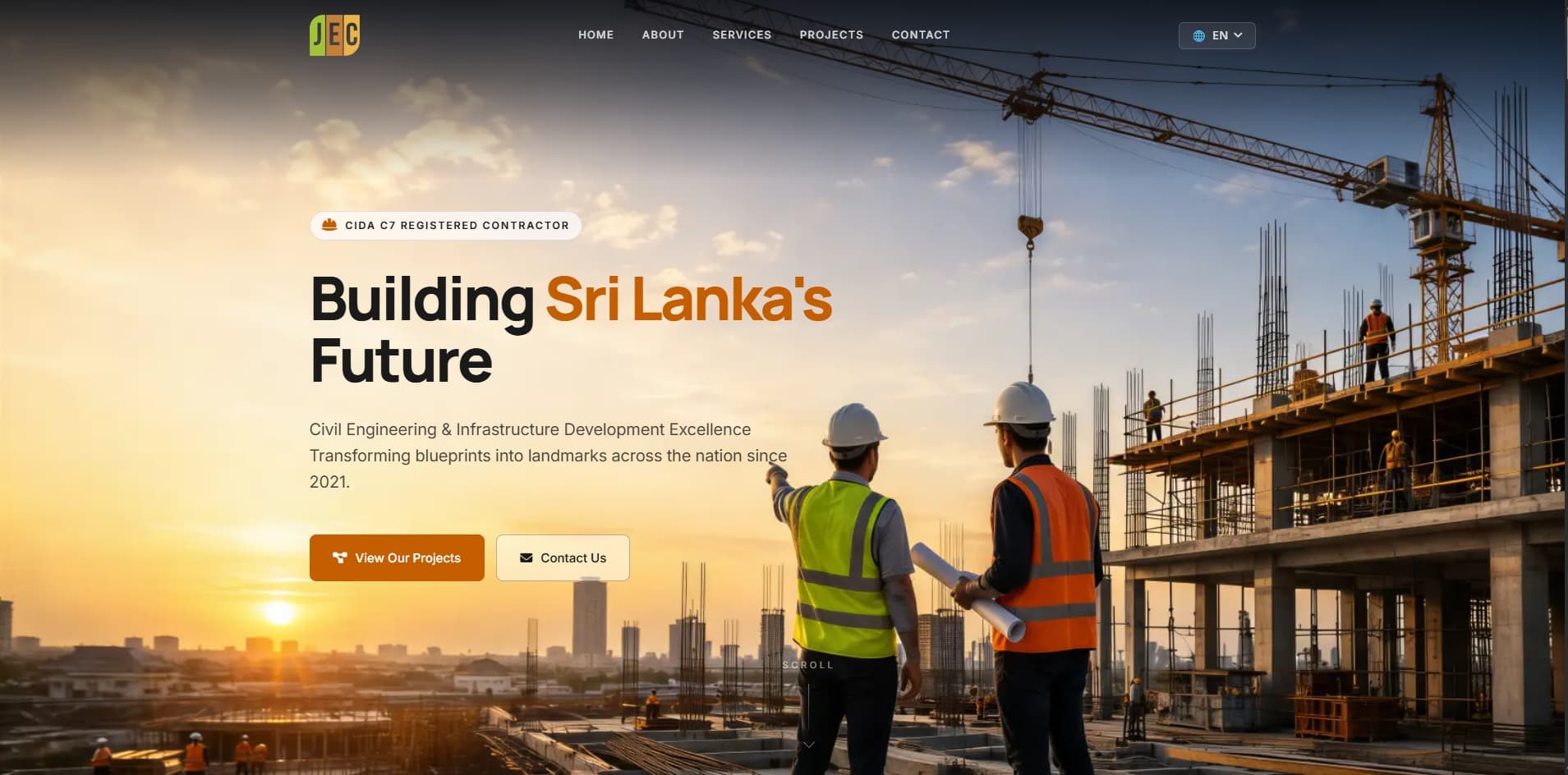Jeewa Engineering & Construction – Multilingual Landing Page